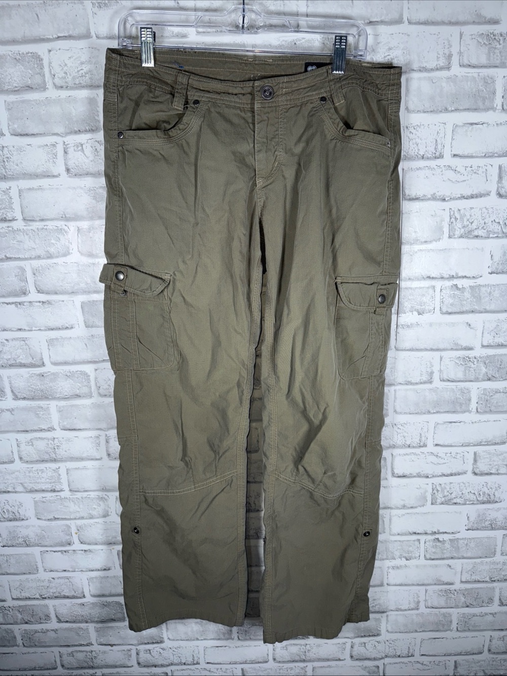 KUHL Vintage Patina Dye Green Cargo Hiking Pants Womens 10